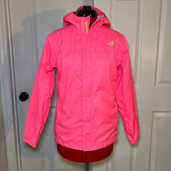 The North Face Hyvent Bright Pink Rain Jacket Girls Size XL (18) - Picture 1 of 10